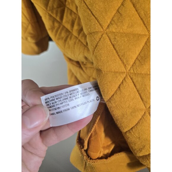 A New Day Quilted Orange Poof Short Sleeve Top, Sz XL - Picture 6 of 10